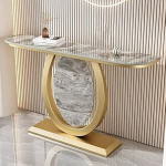 Moodne konsoollaud esikusse, v&auml;ike Faux marmorist aktsentlaud metallist alusega esikusse ja elutuppa, hall (39,3 x 11,8 tolli) - stiilne sissep&auml;&auml;sulaud siseruumide m&ouml;&ouml;blile