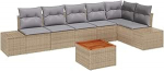 Gartensofa-Set mit Kissen 7 tk Beige Poly-Rattan Gartenm&ouml;bel Model3347966