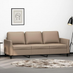 3-kohaline diivan Diivan Lounge diivan L&otilde;&otilde;gastav diivan Polsterdatud diivan K&uuml;lalisdiivan Elutoa diivan Relax diivan magamistuppa K&uuml;lalistetuba Cappuccino Brown 180 cm Faux Leather