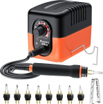 Pyrography Set, Preciva Pyrography Station Burning Iron Set 23 W with 8 Soldering Tips, Adjustable Temperature 482-1112 &deg;F (250-600 &deg;C), Pyrography Piston for Wood, Leather and Cork DIY