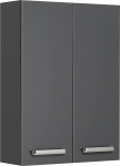 Pelipal Quickset 311 Bathroom Wall Cupboard in Anthracite Gloss, 60 cm Wide, Bathroom Wall Cabinet with 2 Doors and 2 Shelves