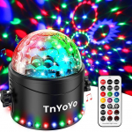 TnYoYo Disco Ball, LED Party Lamp, muusika juhitav Disco Light Effect, 7 v&auml;rvi, Party Lights, Disco Light, RGB Disco Light, Party Light koos puldiga lastele, Kodupidu