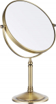 Nicesail Standing Magnifying Mirror 5x Golden Table Mirror Brass 360&deg; Swivelling Double-Sided Mirror Diameter 20 cm