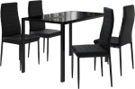 Vicco Grand s&ouml;&ouml;gilauakomplekt, k&ouml;&ouml;gilaud, must, 120 x 75 cm, 4 tk, komplektis
