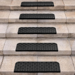 Spurtar komplekt 5 trepimattidest kummist v&auml;lismatt koos trepi servaga, libisemisvastane matt trepimatt treppide vaipade jaoks siseruumides ja v&auml;ljas kummist vaipade 76 x 25 cm