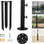 VANROUG Multifunktsionaalne vihmavarju hoidja roostevabast terasest, aia p&auml;ikesevarju stendi toru, p&auml;ikesevarju varrukate stendid, vihmavarju Baser Stand toru, vihmavarju Baser Stand toru graniitplaadi, marmorploki jaoks