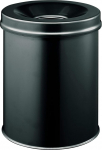 Durable 15 Litre Safe Round Waste Bin - Black