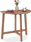 Relaxdays Folding Table, Semicircular, H x W x D: 74 x 80 x 50 cm, Balcony, Patio & Garden, Wood, Outdoor, Wall Folding Table, Brown