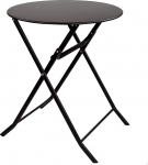 AKTIVE 61047 Round Folding Table Black Patio Garden Side Table Robust Metal Frame Diameter 60 cm Lightweight for 2 People