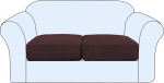 Stretch Cushion Cover Couch Cushion Slipcover Seat Covers Chair Loveseat Sofa Cushion Protector Spandex Elastic Furniture Protector for Seat (Brown, 2)