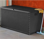 Pol&uuml;prop&uuml;leenist (PP) hoiukast rotangi v&auml;limusega 120 x 56 x 63 cm 420 L Antratsiit aedikastid R&otilde;dukast aias M&auml;nguasjakast M&auml;nguasjakast v&auml;ljas Mitmeotstarbeline kast v&auml;ljas