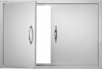 VEVOR BBQ Access Door 915 x 610 x 46mm Double Outdoor Kitchen Door Flush Mounted Stainless Steel Door Vertical Wall Door with Handles for BBQ Island, BBQ Station, Outdoor Cupboard jne.