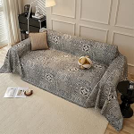 Gro&szlig;e Sofa&uuml;berw&uuml;rfe im Bohemian-Stil f&uuml;r 1/2/3/4 Sitzer, Sommer-Decken&uuml;berw&uuml;rfe f&uuml;r Sofas, rutschfeste Schutzh&uuml;lle aus Baumwolle f&uuml;r kleine Sofas, Kingsize-Decken f&uuml;r Betten (Dunkelgrau,180x150cm)
