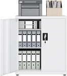 LAND-VOI teraskapp 3 tasandit lukuga reguleeritavad riiulid topeltuksed arhiveerimiskapp t&ouml;&ouml;riistakapp b&uuml;roo garaaž kodumajapidamise t&ouml;&ouml;koda 80 x 40 x 91,5 cm valge