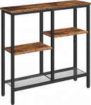 HOOBRO kitsas konsoollaud, 75 cm k&uuml;ljelaud, koridorilaud, v&auml;ike n&auml;ituselaud, diivanilaud v&auml;ikesesse ruumi, sissep&auml;&auml;su, koridori, vintage pruun/must EBF79XG01