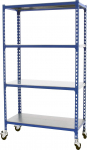 SimonRack Simonclick Raske riiulilaua 150 x 90 x 50 cm Metallriiulid keldrikorrusesse painutamine 75 kg 4 riiulit sinine/tsingitud