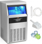 VEVOR Commercial Ice Cube Maker Ice Maker 47 kg / 24 h, kergekaaluline Cube Ice Maker 15 kg j&auml;&auml;mahutavusega 50 t&uuml;kki j&auml;&auml;kuubikuid, roostevabast terasest j&auml;&auml;kuubikute tegija koos veefiltri ja j&auml;&auml;kaabitsaga