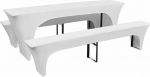NEWFUN 2 elastse &otilde;lilaudade katte komplekt, valged &otilde;llepinkide katted ja laudlinad, 50 cm laua laius, &otilde;lletentide komplektid 220 x 50 x 70 cm bankettidele, telkidele ja aiapidudele