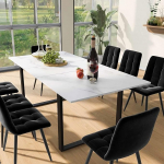 Pikendatav s&ouml;&ouml;gilaud, valge, s&ouml;&ouml;gilaud pikendatav 140-180 x 80 x 75 cm, reguleeritavad jalad, k&ouml;&ouml;gilaud, vastupidav metallraam, pikendatav laud (C)