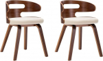 vidaXL s&ouml;&ouml;gitoa toolid, 2 tooli, s&ouml;&ouml;gitoa toolid seljatoega, s&ouml;&ouml;gitool, k&ouml;&ouml;gitool, puidust raam, toolid s&ouml;&ouml;gitoa, k&ouml;&ouml;gi jaoks, kreemjas bentwood kunstnahast toolid
