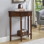 Massiivpuidust konsoollaud sahtliga, viktoriaanlik poolkuu sissep&auml;&auml;sulaud, poolringikujuline laud elutuppa, esikusse, verandale (p&auml;hkelpuu, 80 x 35 x 80 cm)