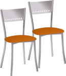 ASTIMESA SCOBNA Two Kitchen Chairs Metal Orange Seat Height 45 cm