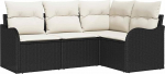 Gartensofa-komplekt 4 tk Schwarz Poly-Rattan Gartenm&ouml;bel Model3345677