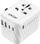 LENCENT reisiadapter maailmas, universaalne reisipistik maailma reisiadapter 2 USB A ja 3 USB C, rahvusvaheline pistikupesa adapter Jaapanile, Tai, USA, Inglismaa, Austraalia (t&uuml;&uuml;p A/B/G/G/I/D/I/L/M/N)