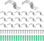 hankekaart 30 St&uuml;ck starre Rohrb&auml;nder passend f&uuml;r 10 x 20 mm Streifen/Kabel, U-f&ouml;rmige Kabelbandklemme aus Edelstahl mit 1 Loch f&uuml;r Rohr, Draht, Schnur, Rohrbefestigung