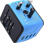 JMFONE reisimisadapter kogu maailmas, pistikupesa adapter 4 USB pordiga AC reisimine, universaalne reisipistik reisimisadapter Euroopale, USA-le, &Uuml;hendkuningriigile, Jaapanile, Mehhikole, 160 riigile, rahvusvaheline maailmapistikupesa