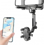 JNNJ Universal ABS plastmassist mobiiltelefoni klamber, p&ouml;&ouml;rlev ja sisset&otilde;mmatav mobiiltelefoni hoidja auto, Nano PU materjalist teleskoopiline kokkupandav p&ouml;&ouml;ratav tahavaatepeegel mobiiltelefoni hoidja