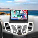 Qualcomm Android 15 4+64G 8-tuumaline autoraadio Ford Fiesta 2009-2014 koos Carplay Android autoga, 9-tolline puuteekraan Bluetooth GPS WiFi FM / RDS DSP 3D auto mudeli n&auml;idispeegli link + tagurdamine