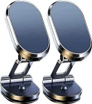 Kokkupandav magnetiline autotelefoni hoidja, sulam 2023 magnetiline telefonihoidja autole, 720&deg; p&ouml;&ouml;ramine, universaalne magnetiline telefonihoidja 8 tugeva magnetiga (2 pakki)