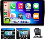 4G 128G VECHTEL 9-tolline Bluetooth autoraadio Ford Transit 2009-2016 / Ford Focus 2005-2008 Carplay Android auto, Android 15, EQ, 1280 x 720, WiFi GPS, Mirror Link, RDS/FM raadio 2 DIN koos AHD tagantj&auml;rgi