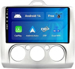 SXAUTO Android 12 IPS 9-tolline autoraadio Ford Focusile (2004-2011) - Sisseehitatud CarPlay/Android Car/DSP - Tagurduskaamera tasuta - 2G + 32G - Juhtrattajuhtimine DAB Fast Boot WiFi Google - 2 DIN