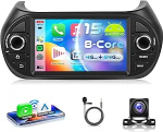 8 Core 4G + 64G autoraadio Android 15 jaoks Fiat Fiorino/Qubo/Peugeot Bipper/Citroen Nemo, 7-tolline HD IPS puuteekraaniga raadio koos traadita Carplay Android auto GPS Wi-Fi Bluetooth USB FM RDS kaameraga