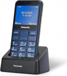 Panasonic KX-TU155EXCN 2G, Essentials eakate mobiiltelefon koos laadimisjaamaga, SOS h&auml;daabinupp, eelisnupp, suur nuputelefon, kuuldeaparaadiga &uuml;hilduv, Bluetooth, FM-raadio, kaamera, sinine