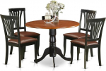 East West Furniture DLAV5-BCH-LC Dining Table and 4 Kitchen Chairs 5 Pieces Black