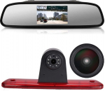 18 mm objektiiviga auto katusepiduritulede tagurduskaamera v&auml;rvikaamera parkimiskaamera tagurduss&uuml;steem + 4,3-tolline LCD tahavaatepeegel Peugeot Expert 2007-2016/Fiat Scudo 2007-2016/Citroen Jumpy 2007-2016 jaoks