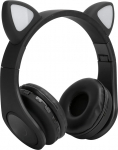 Cat Ear Kids Bluetooth k&otilde;rvaklapid mikrofoniga, LED-valgustus laste k&otilde;rvaklappidele, TF tugikaart, &uuml;le k&otilde;rvade kokkupandavad laste k&otilde;rvaklapid t&uuml;drukutele, poistele, t&auml;iskasvanutele (must)