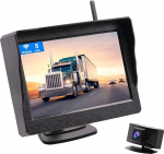 Digitaalne traadita tagurduskaamera komplekt 5-tollise LCD monitoriga, HD WiFi traadita tagurduskaamera, IP68 veekindel, 145&deg; lai nurk, lihtne paigaldus, 300 m kaugus 12-36 V veoautodele, Pickup veoautodele