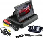 BW Kvaliteetne 10,92 cm TFT LCD auto monitori tahavaatepeegel Kokkupandav armatuurlaud + tagantvaate kaamera juhtmevaba veekindel