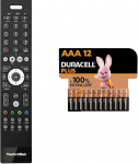 TechniSat TECHNICONTROL kaugjuhtimispult (sobib TechniSat ISIO digitaalvastuv&otilde;tjatele ja ISIO teleritele) Must & Duracell Plus AAA mikroaluselised patareid, 1.5V LR03 MN2400, 12 tk.