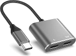 USB C ja AR prillide adapter laadimine ja m&auml;ngimine &uuml;hildub 100W PD kiirlaadimisega iPhone 17-15, Switch OLED, Steam Deck & Viture/Rokid/Xreal/RayNeo AR prillidele 1080P 120Hz/4K 60Hz