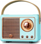 PRUNUS J-999 Mini Bluetooth-k&otilde;lar koos raadio FM-ga, retro-laetav k&otilde;lar, Bluetooth 5.0, suurep&auml;rane hea heli, toetab USB/TF/AUX/k&auml;ed-vabad k&otilde;nesid (sinine)