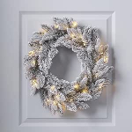 Lights4fun kunstlik j&otilde;ulup&auml;rg lumega uksep&auml;rg dekoratsioon siseruumide j&otilde;uludeks, valgustatud 30 sooja valge LED-iga 50 cm