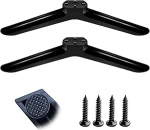2 x TV Stand jalad - Universaalne asendusjalg 24" - 55" telerite jaoks, libisemiskindlad jalad koos kinnituskruvidega, tugevad mustad plastist jalad Samsung LG TCL lameekraaniga telerite jaoks