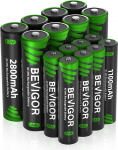 BEVIGOR AA ja AAA patareikomplekt - 16 tk 1,2 V NI-MH laetavad patareid AA AAA, suure mahutavusega 8 x AA ja 8 x AAA NI-MH akupakid, eellaetud