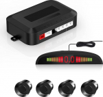 CoCar auto tagurdussignalisatsiooni parkimisabi 4 sensorit parkimisassistent parkimiss&uuml;steem PDC + LED-indikaatorid + akustiline hoiatus - must