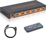 HDMI Switch 4K, HDMI Switch Automatic/Manual HDMI Switcher 5 in 1 Out HDMI Splitter, HDMI Splitter toetab 4K 60hz/2K/1080P/3D/HDCP 2.2/UHD/HDR jaoks PS 3/4 / Xbox One / 360 / DVD / HDTV jne.
